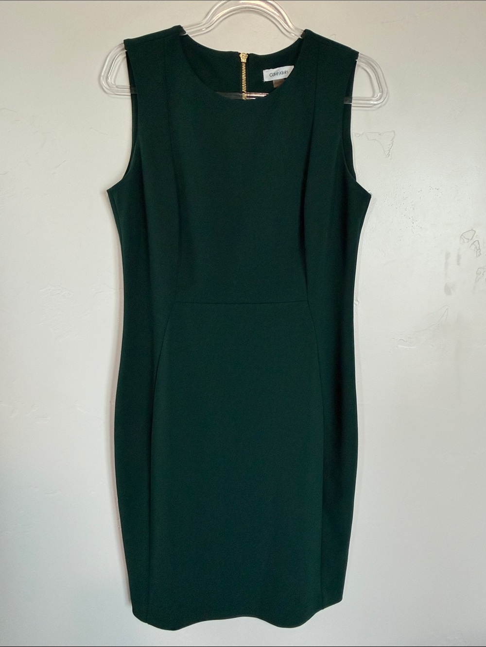 Calvin Klein Dark Green Sleeveless Sheath Dress